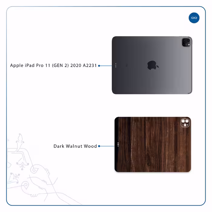 برچسب پوششی ماهوت مدل Dark Walnut Wood مناسب برای تبلت اپل iPad Pro 11 (GEN 2) 2020 A2231