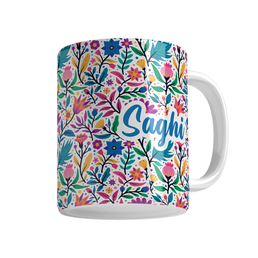 ماگ رژارت مدل اسم ساقی طرح خرس