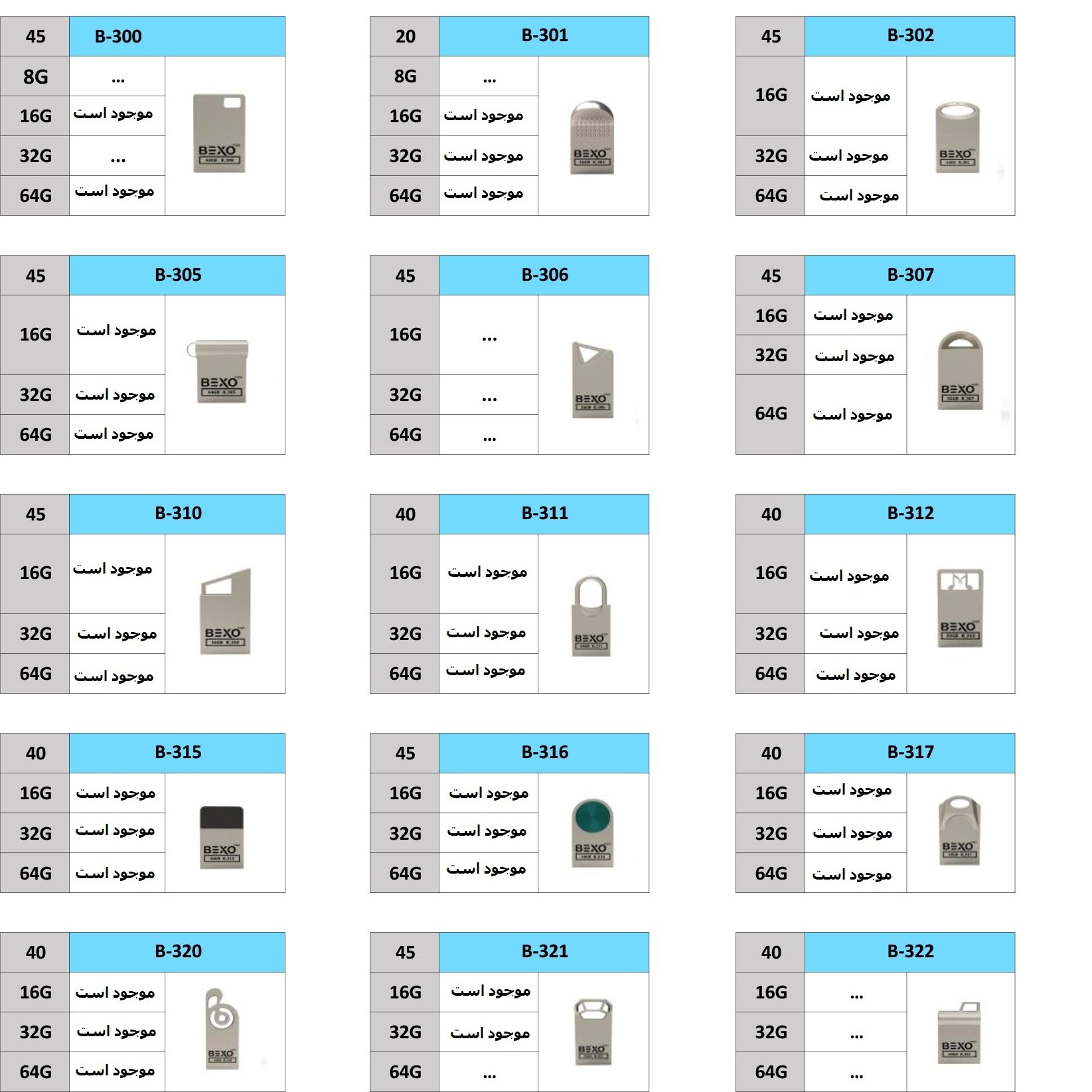 فلش مموری  B310 و 16G