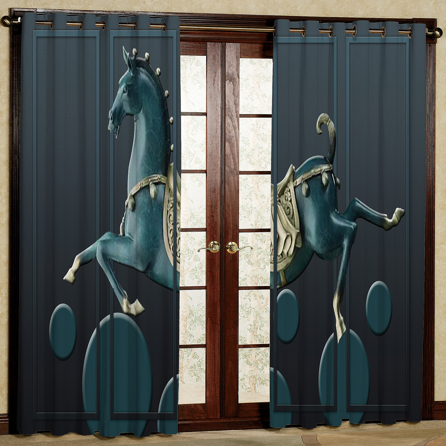 پرده مدل اسب مخمل پانچی کد 2353 سایز 200x140 سانتی متر