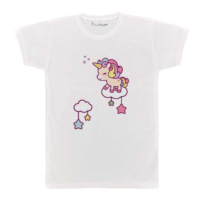 تی شرت بچگانه پرمانه طرح یونیکورن تک شاخ کد pmt.651