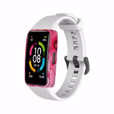 برچسب ماهوت طرح Pink Flower مناسب برای ساعت هوشمند هوآوی band 6