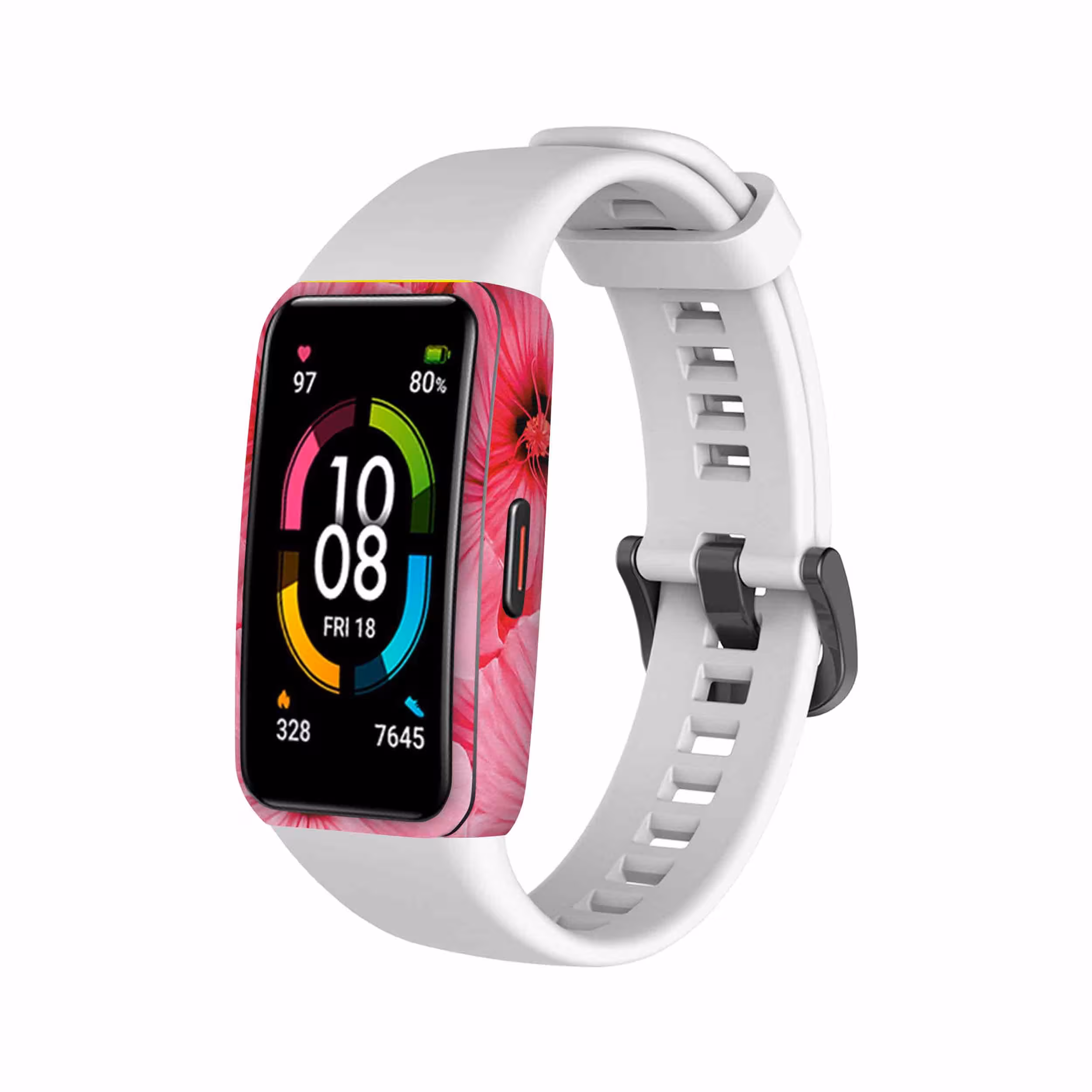 برچسب ماهوت طرح Pink Flower مناسب برای ساعت هوشمند هوآوی band 6