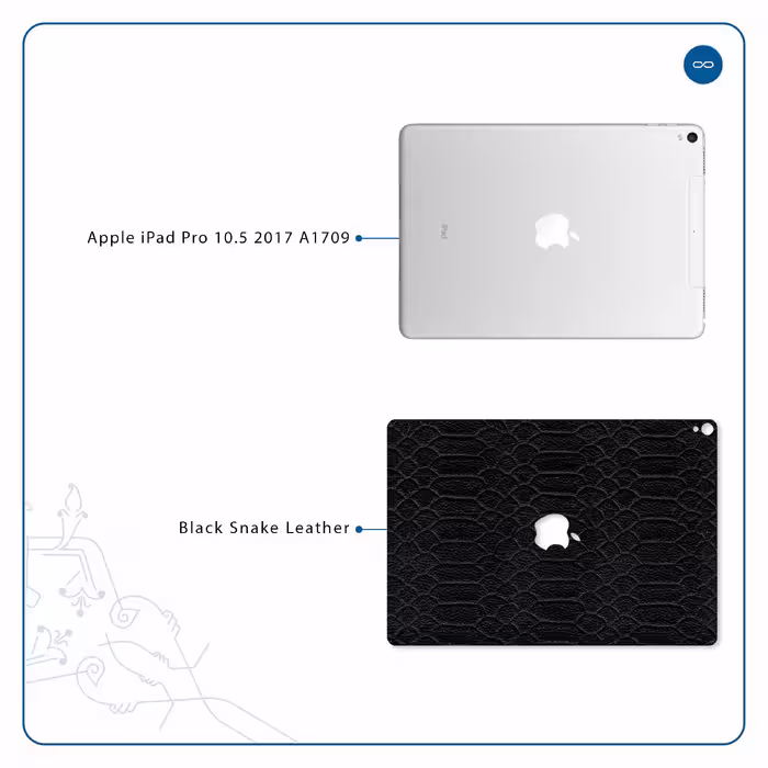 برچسب پوششی ماهوت مدل Black-Snake-Leather مناسب برای تبلت اپل iPad Pro 10.5 2017 A1709