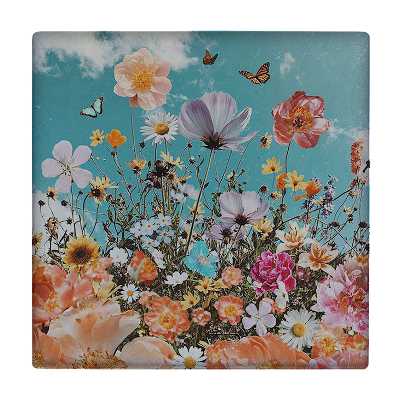 کاشی طرح بوته های گل مدل لوحی کد klh1403