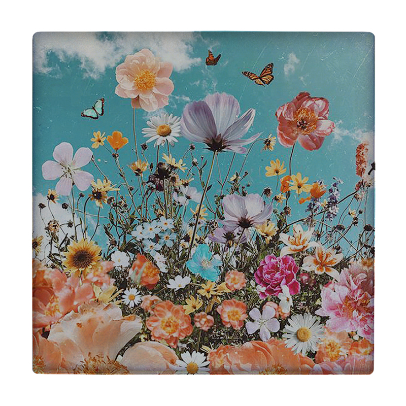 کاشی طرح بوته های گل مدل لوحی کد klh1403