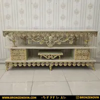 میز تلویزیون برنز مدل گل رز بزرگ طول 160 کد 9322