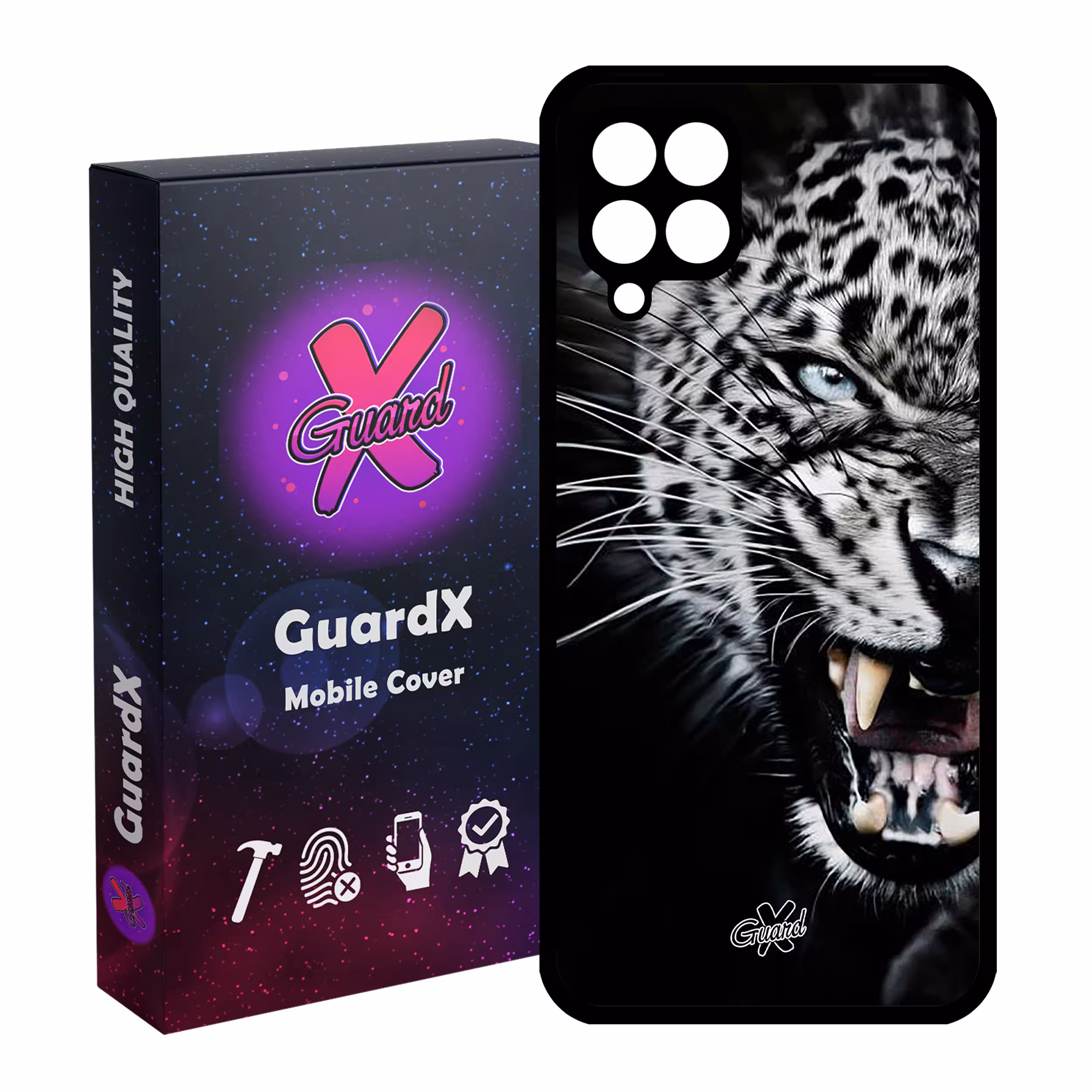کاور گارد ایکس طرح پلنگ مدل Glass10244 مناسب برای گوشی موبایل سامسونگ Galaxy M32 4G / F22