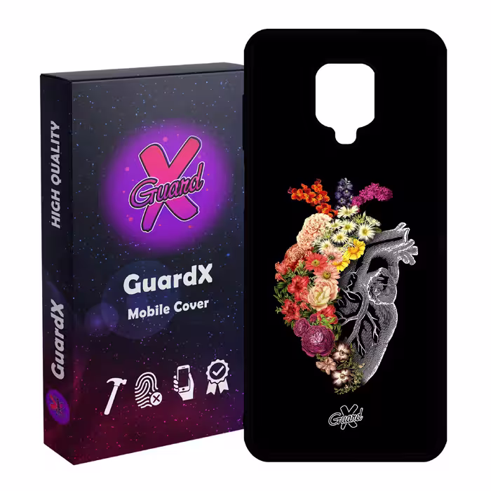کاور گارد ایکس طرح قلب مدل Glass10216 مناسب برای گوشی موبایل شیائومی Redmi Note 9S / Note 9 Pro / Note 9 Pro Max