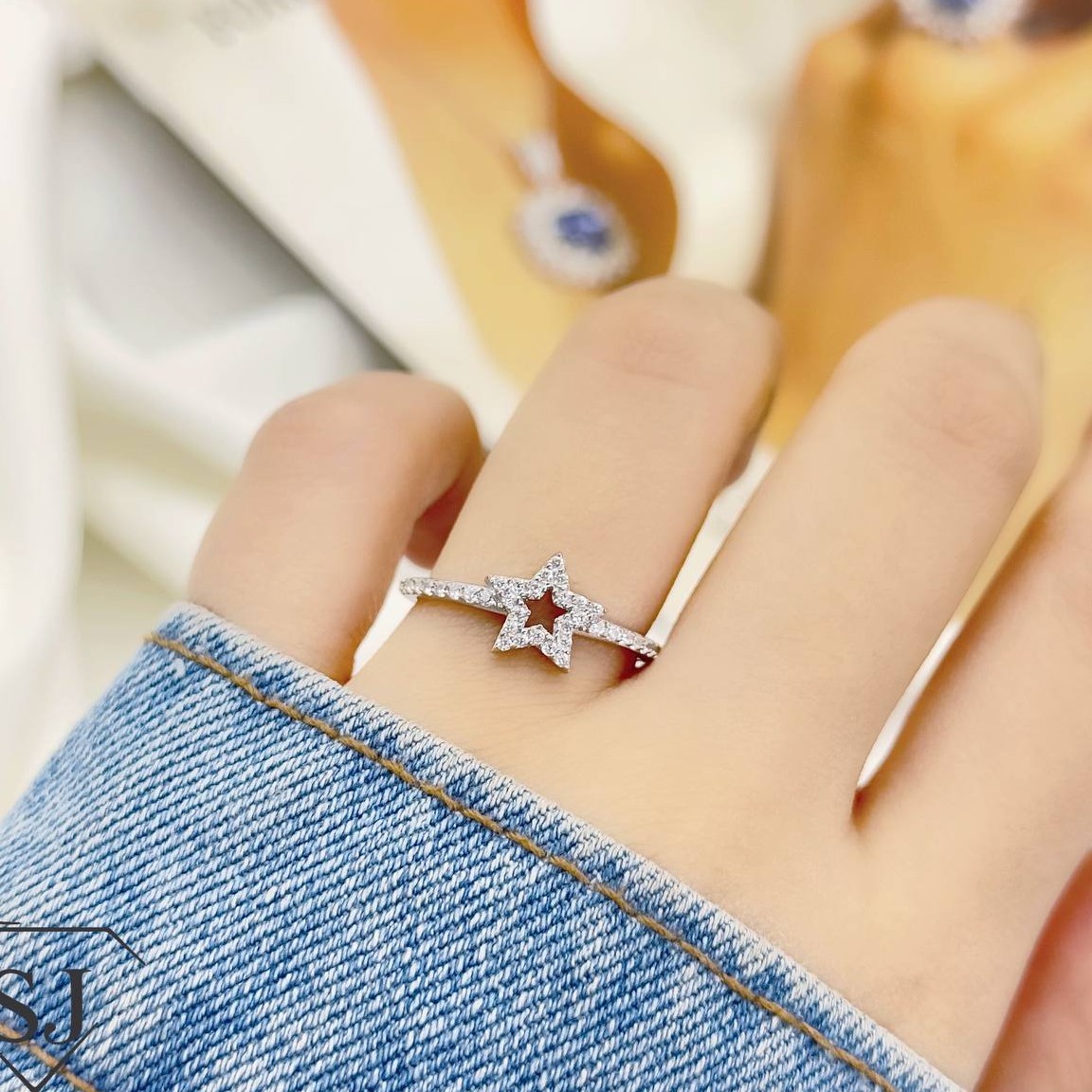 انگشتر نقره دخترانه ظریف مدل ستاره