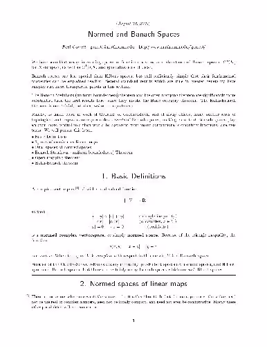 خرید و دانلود نسخه کامل کتاب Normed and Banach Spaces (2005)(en)(8s)