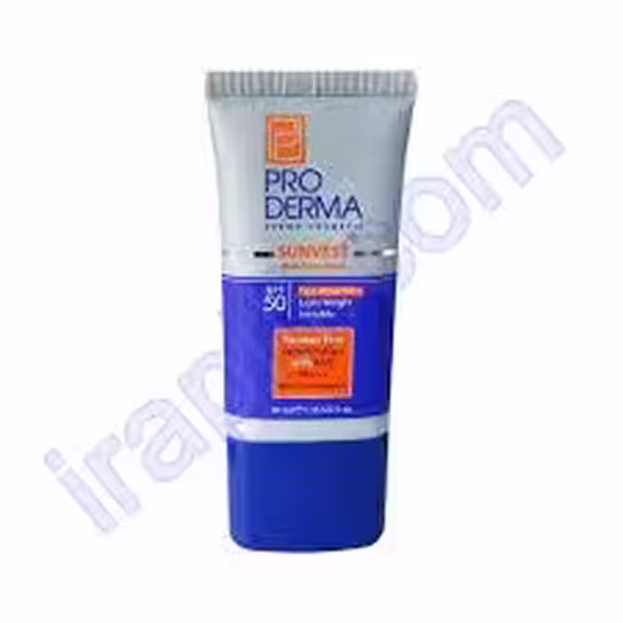 کرم ضد آفتاب بی رنگ پرودرما مخصوص آقایان SPF50 حجم 40 میلی لیتر