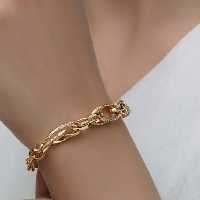 دستبند زنجیری کد11602 طرح طلا.آبکاری طلا.رنگ ثابت.ضدحساسیت