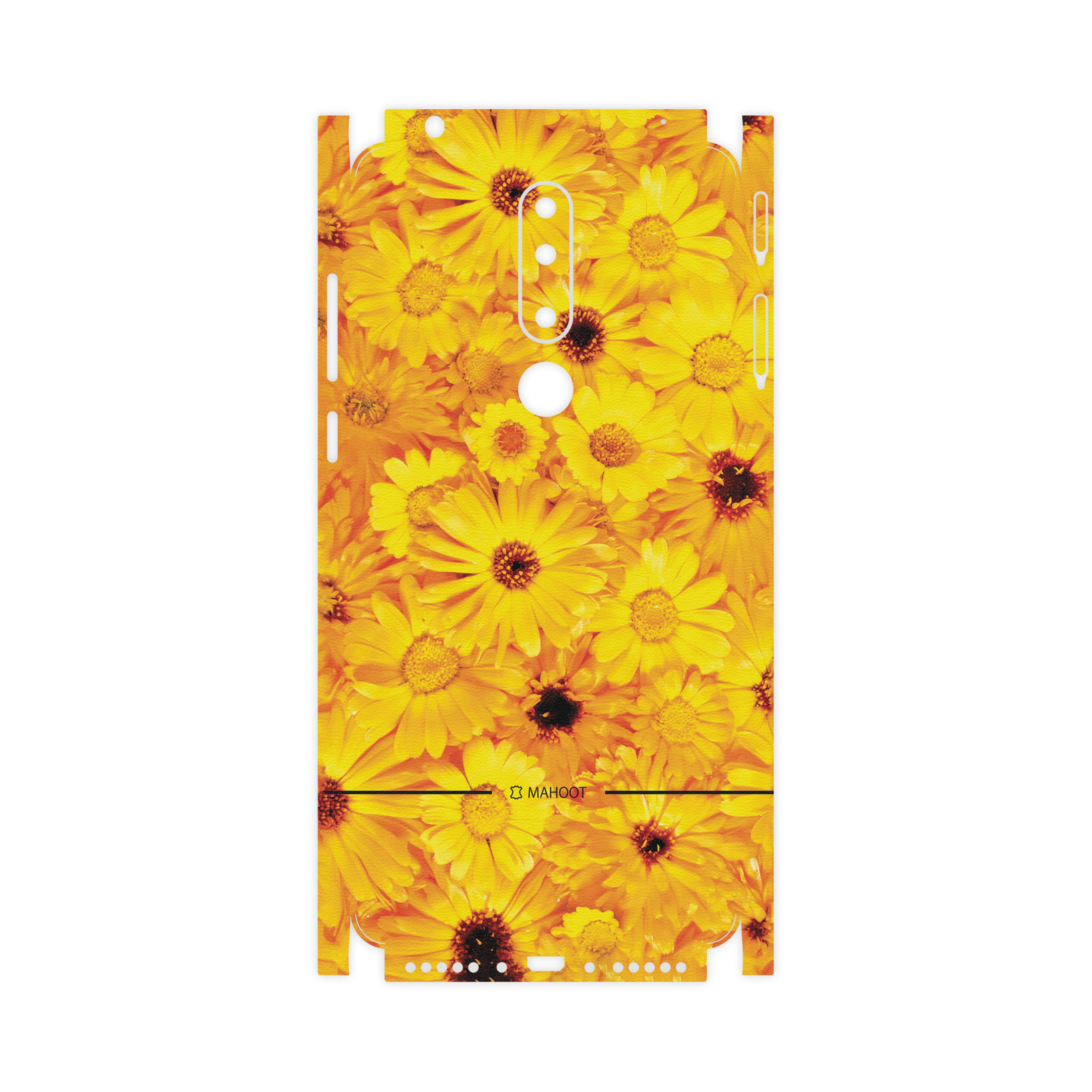 برچسب پوششی ماهوت مدل Yellow-Flower-FullSkin مناسب برای گوشی موبایل نوکیا 3.1 Plus