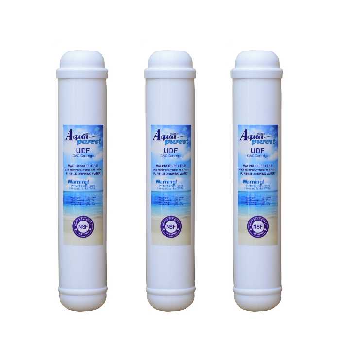 فیلتر یخچال ساید بای ساید آکوا پیورست مدل UDF-CARBON 2500G مجموعه 3 عددی
