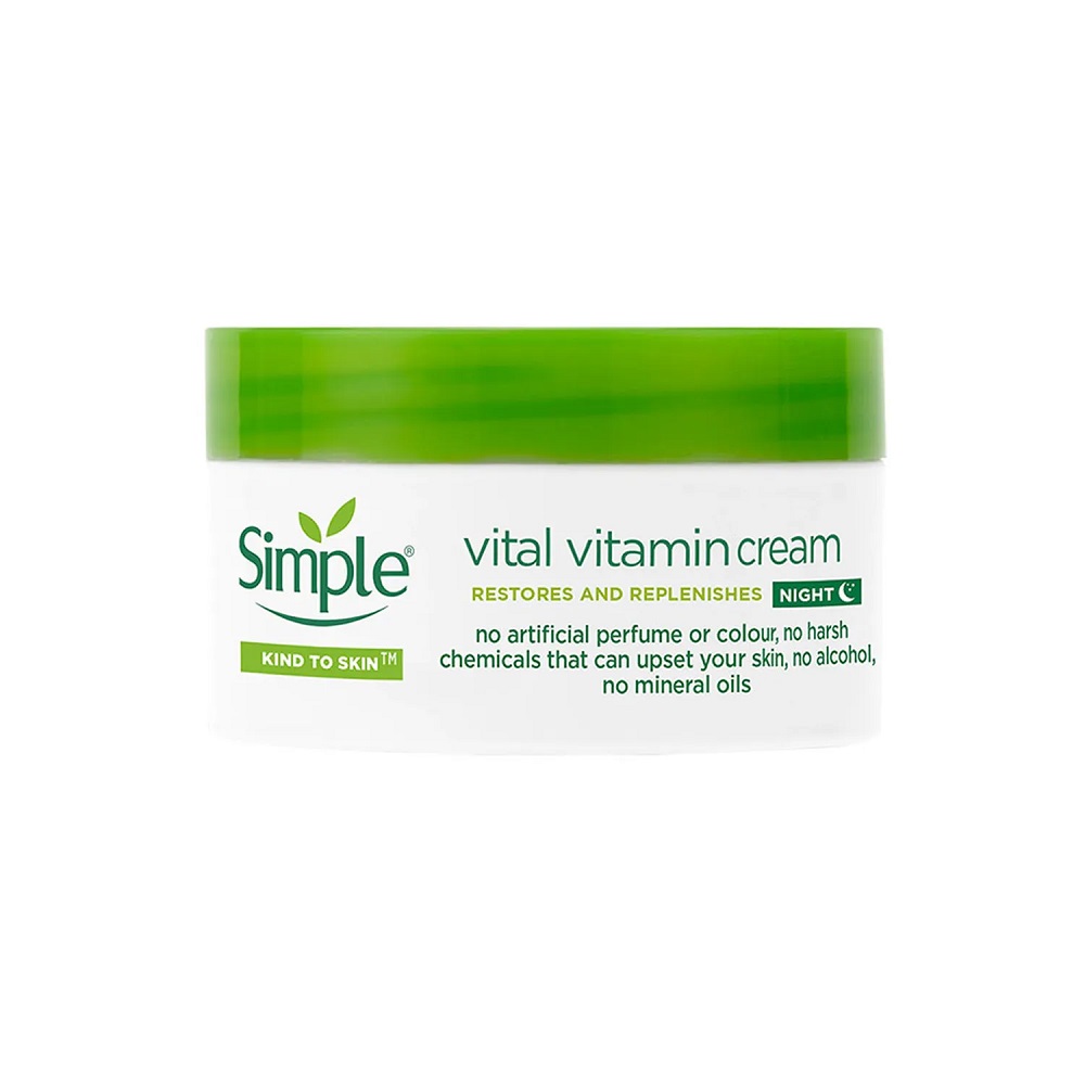 کرم شب ویتامینه مدل vital vitamin سیمپل Simple | آبرسان و ترمیم کننده | حجم ۵۰ میل