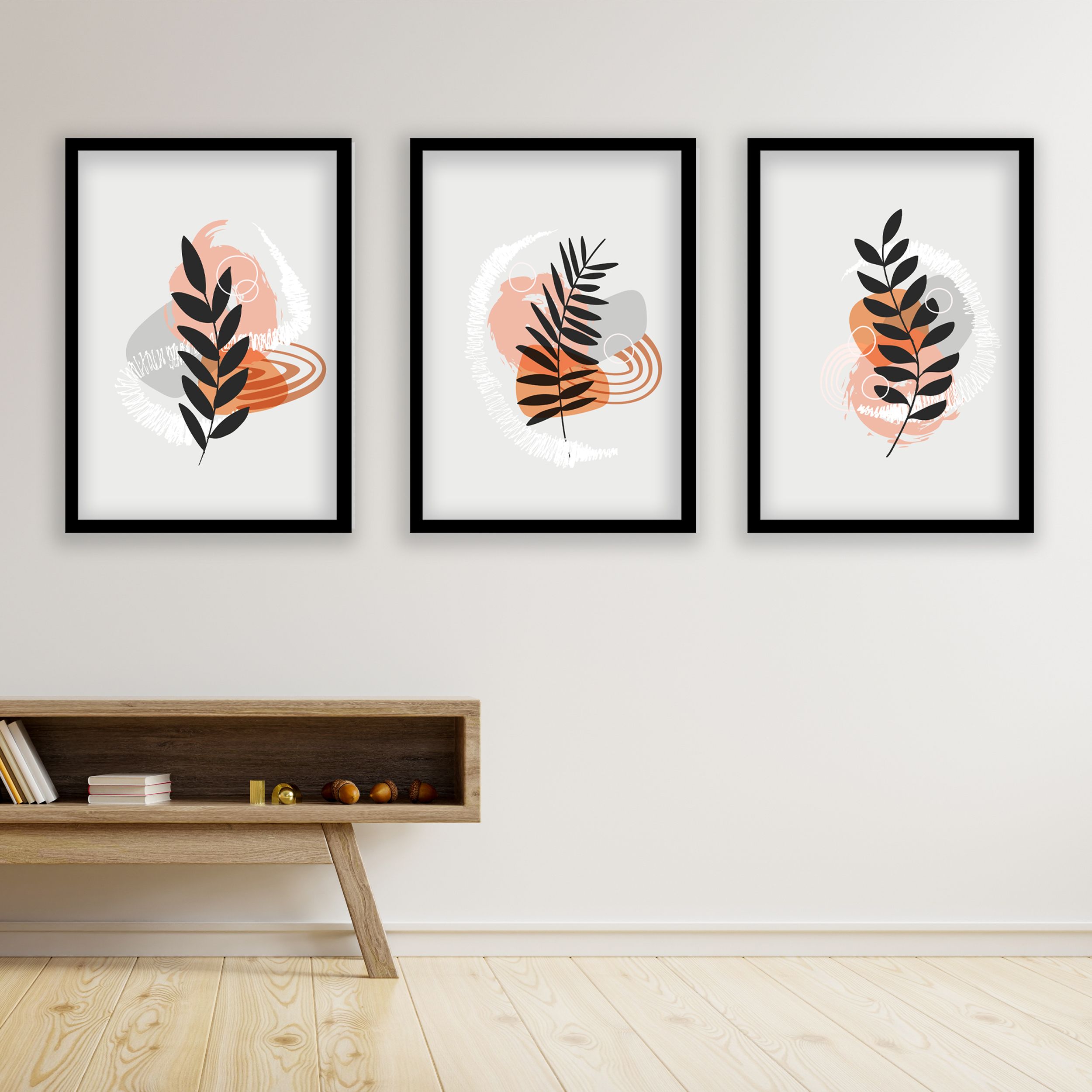 تابلو مدل مینیمال دکوراتیو کد LA-G3075 مجموعه 3 عددی