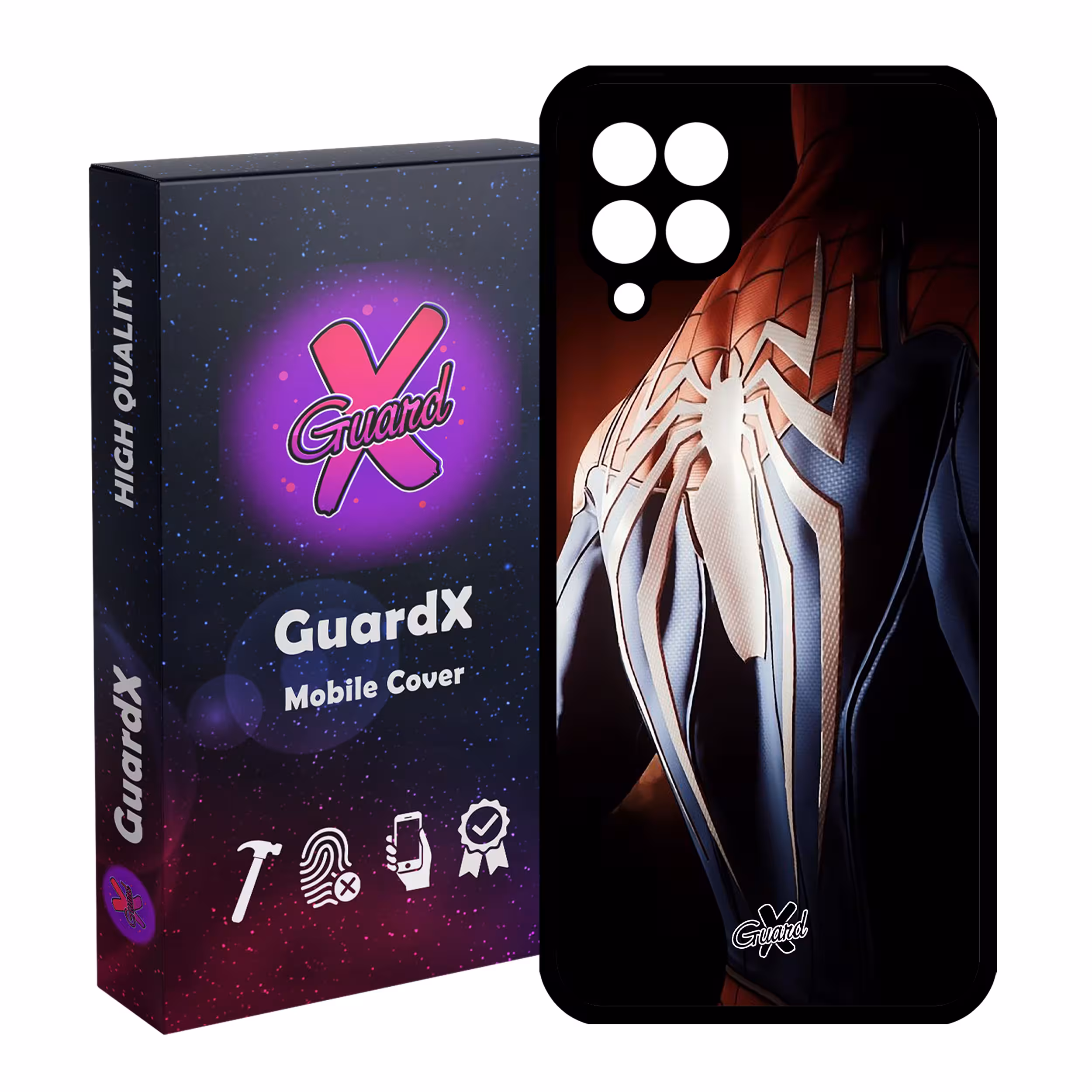 کاور گارد ایکس طرح Spider Man مدل Glass10126 مناسب برای گوشی موبایل سامسونگ Galaxy A22 4G