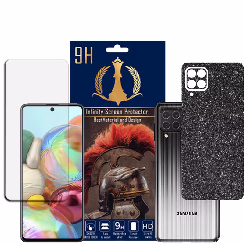 برچسب پوششی اینفینیتی مدل PRO MAX مناسب برای گوشی موبایل سامسونگ GALAXY M62 /  F62 به همراه محافظ صفحه نمایش