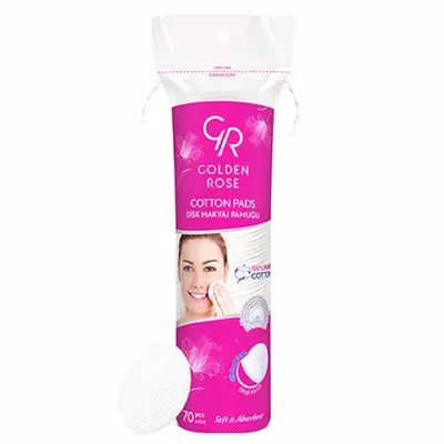 پد پاک کننده آرایش گلدن رز مدل Soft &amp; Absorbent بسته 70 عددی