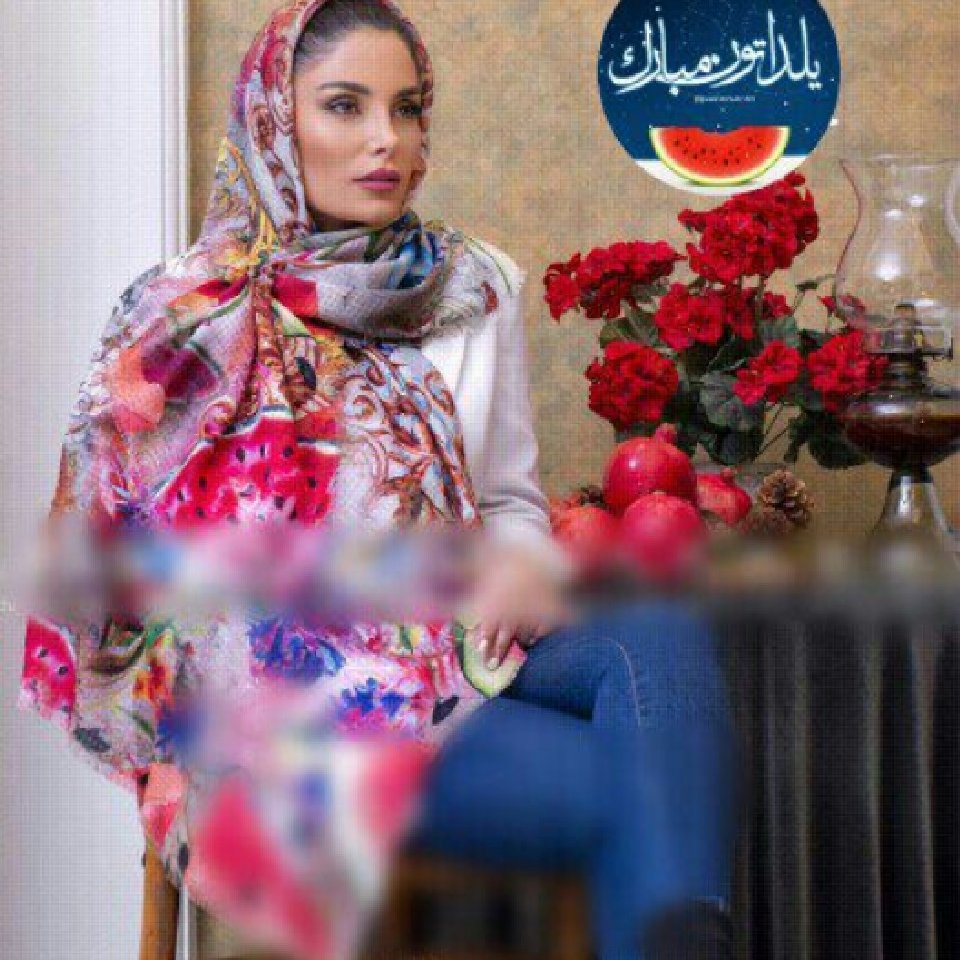 روسری نخی یلدا یی قواره بزرگ