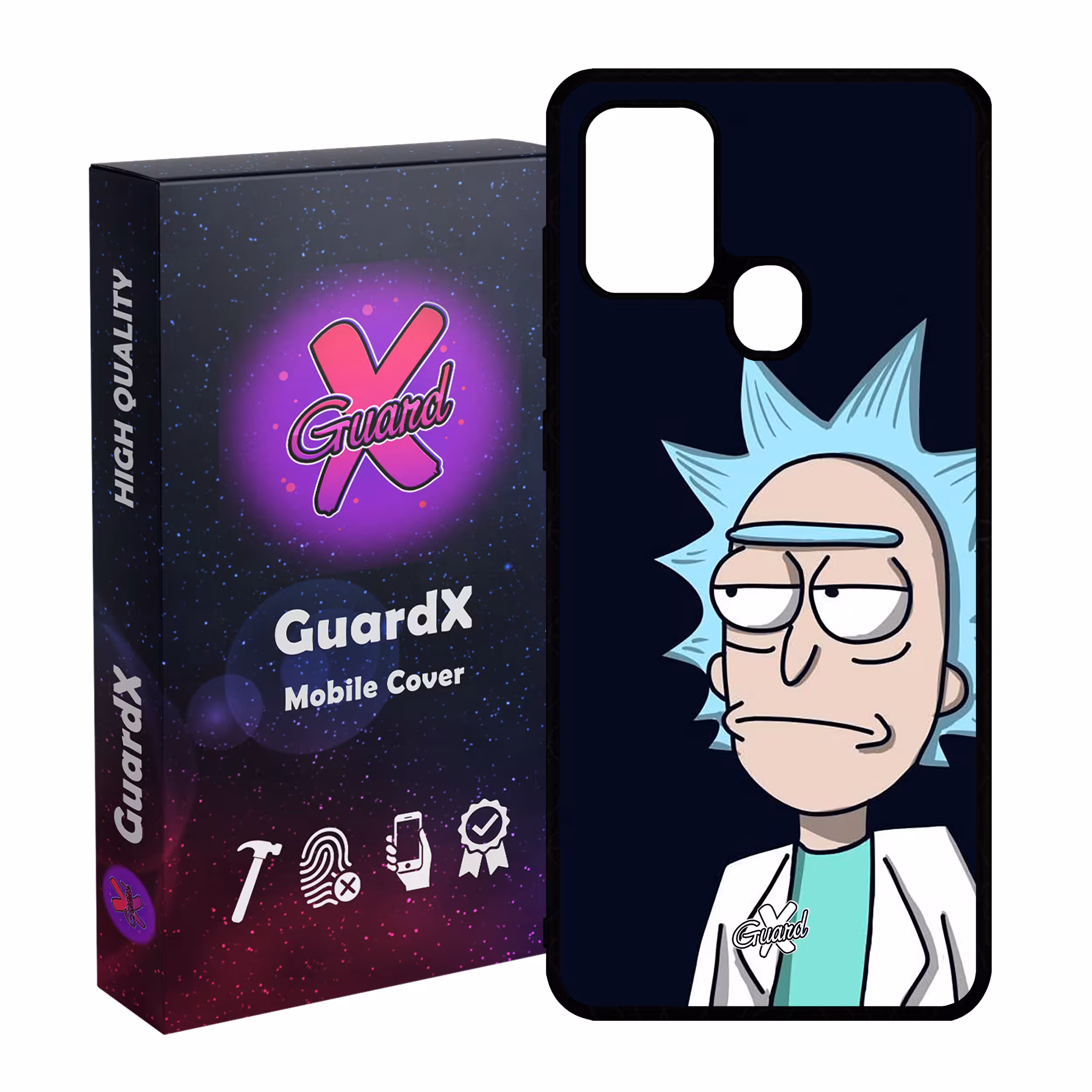 کاور گارد ایکس طرح Rick and Morty مدل Glass10030 مناسب برای گوشی موبایل سامسونگ Galaxy A21s