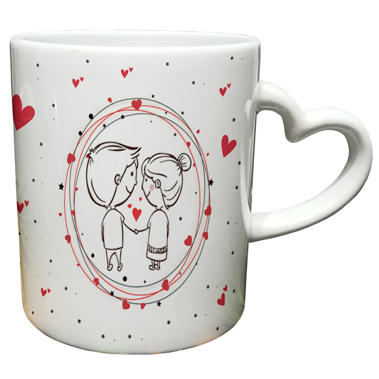 ماگ مدل دسته قلبی طرح عاشقانه کد 32