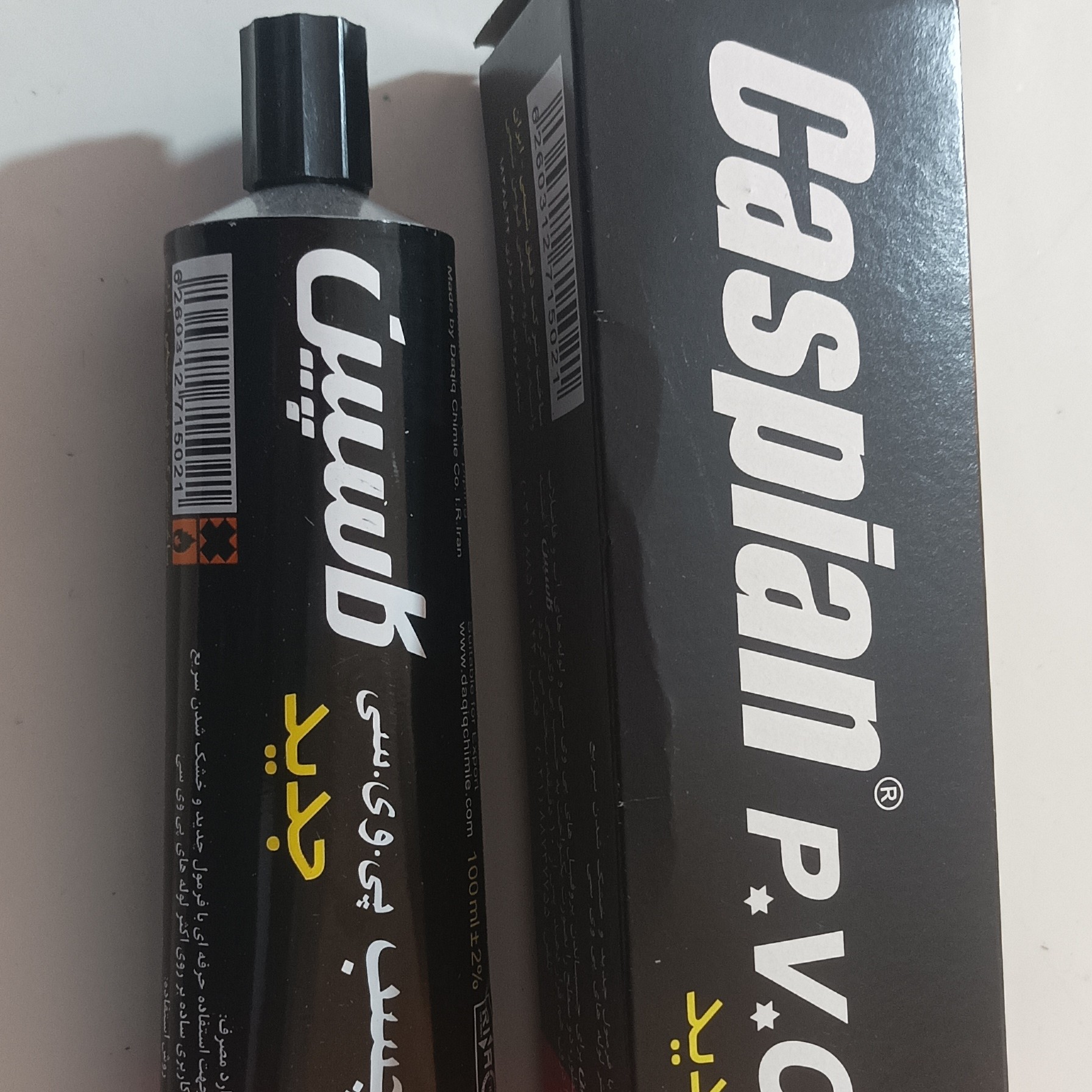 چسب 100میلی لیتر  پی. وی. سی جدید کاسپین