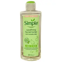 تونر پاک کننده صورت سیمپل مدل Soothing حجم 200 میلی لیتر