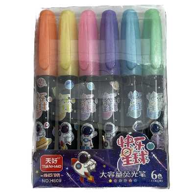 ماژیک علامت گذار مدل کهکشانی فضانورد long بسته 6 عددی