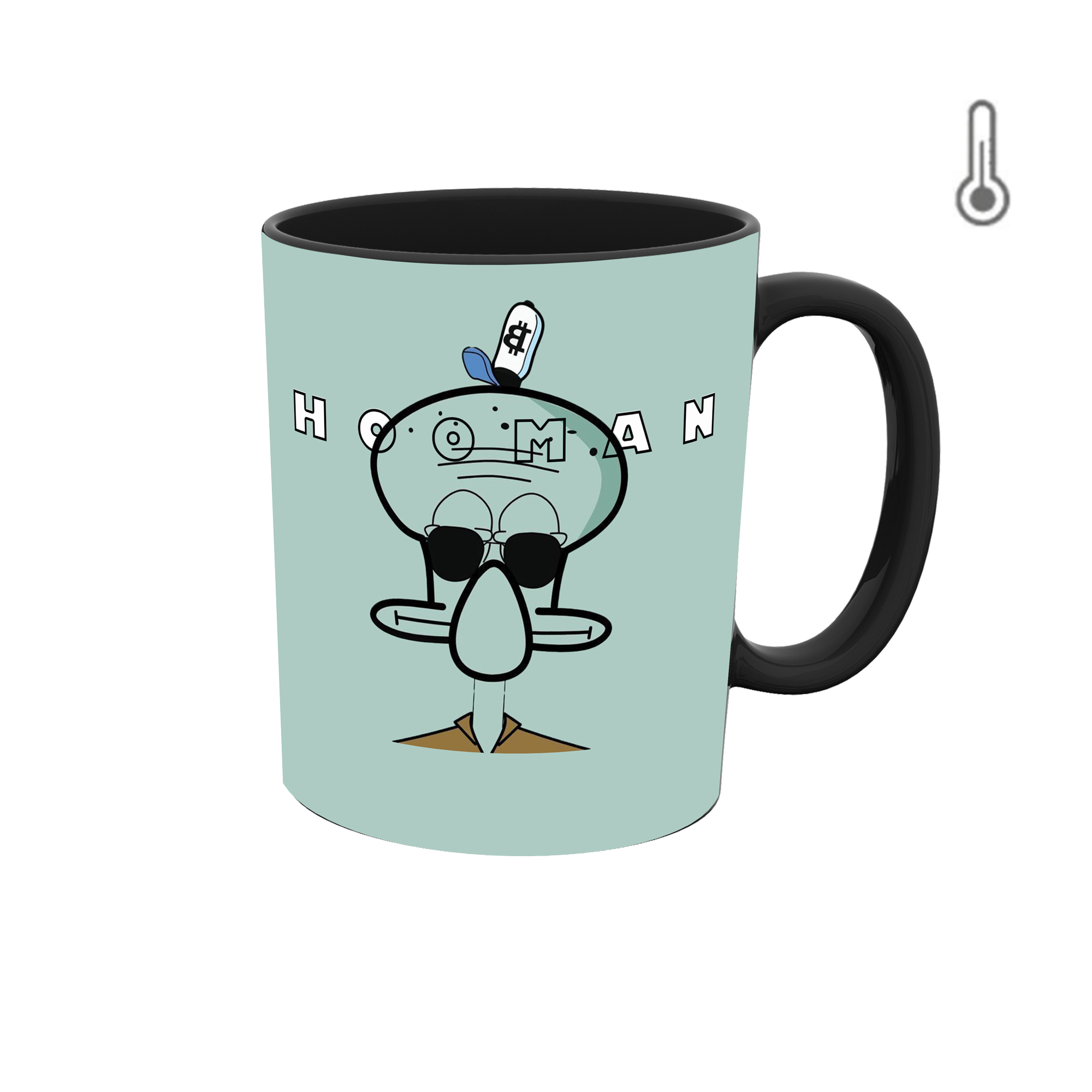 ماگ حرارتی طرح اسم هومن مدل گرافیکی اختاپوس 