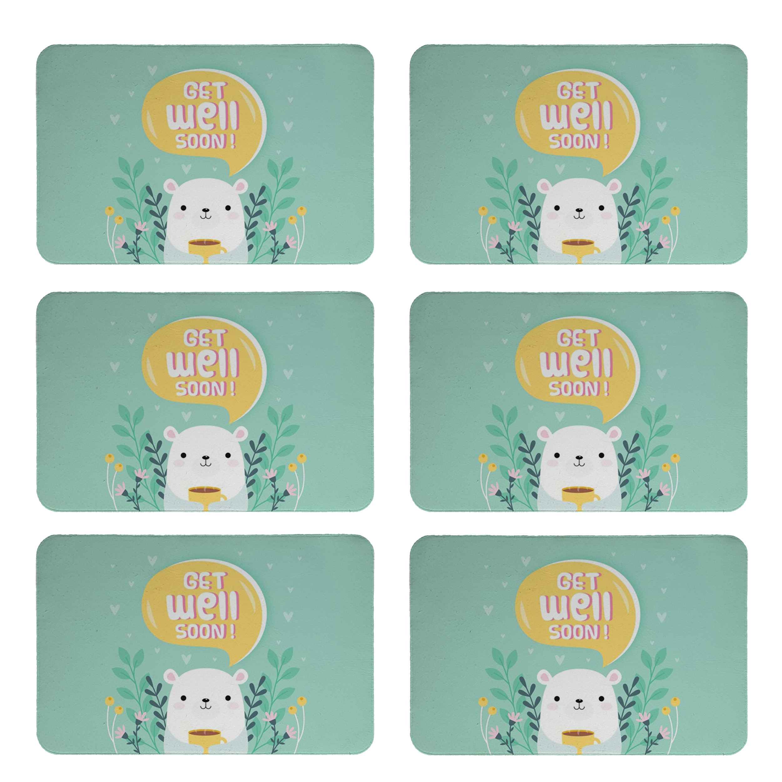 زیربشقابی طرح خرس کد 8068 بسته 6 عددی