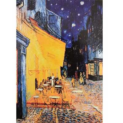 تابلو شاسی مدل نقاشی تراس کافه در شب