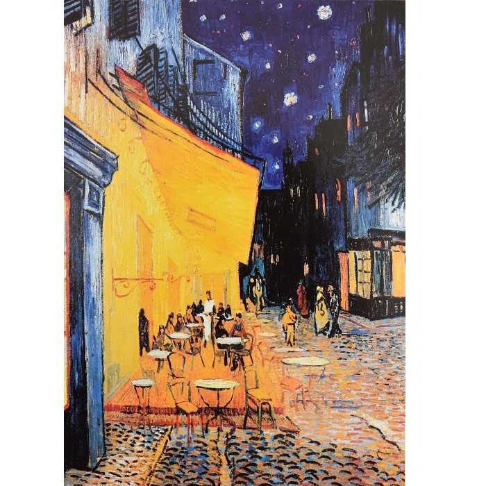 تابلو شاسی مدل نقاشی تراس کافه در شب