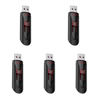فلش مموری سن دیسک مدل CRUZER GLIDE USB3.0 ظرفیت 64 گیگابایت بسته 5 عددی
