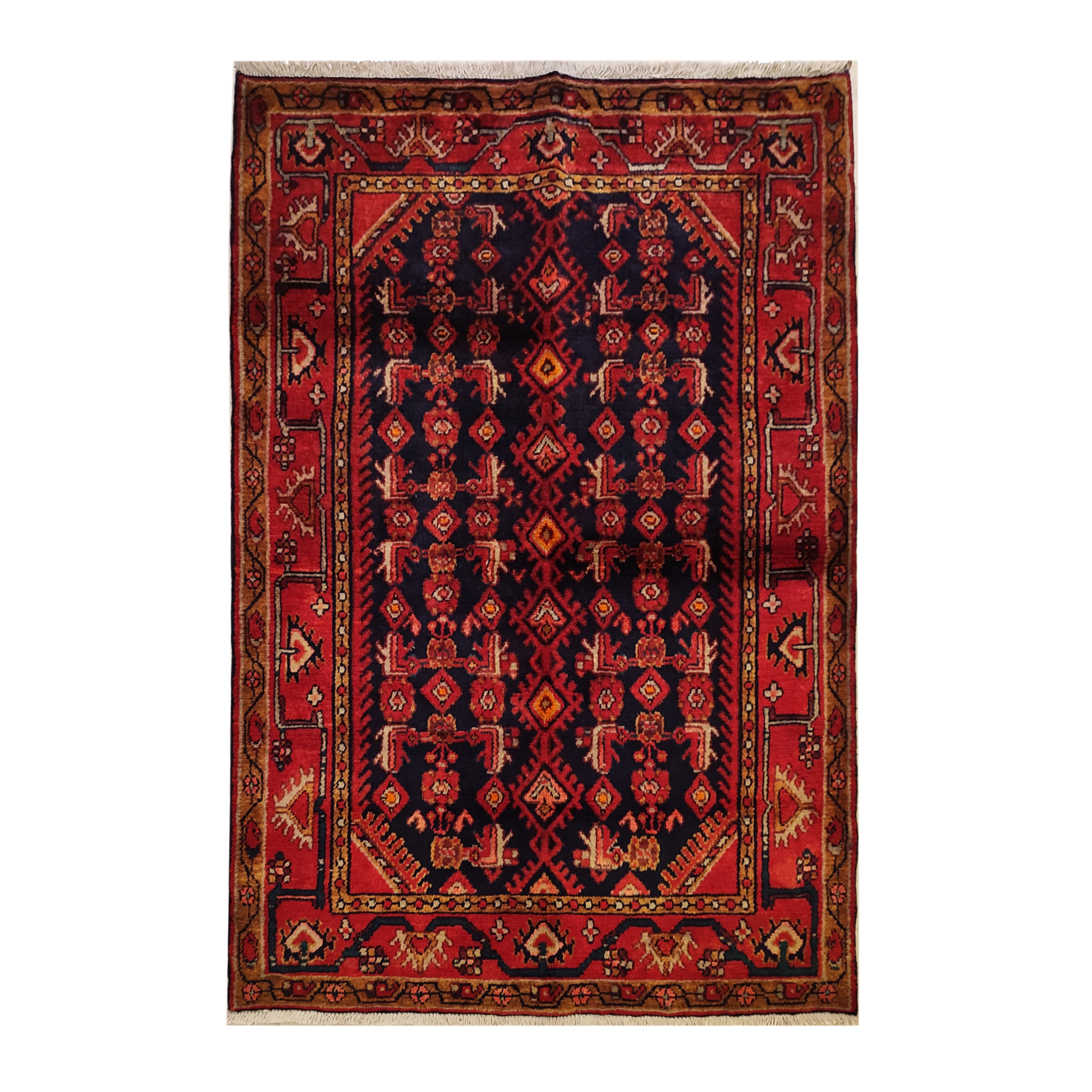 فرش قدیمی دستباف یک و نیم متری کد 124