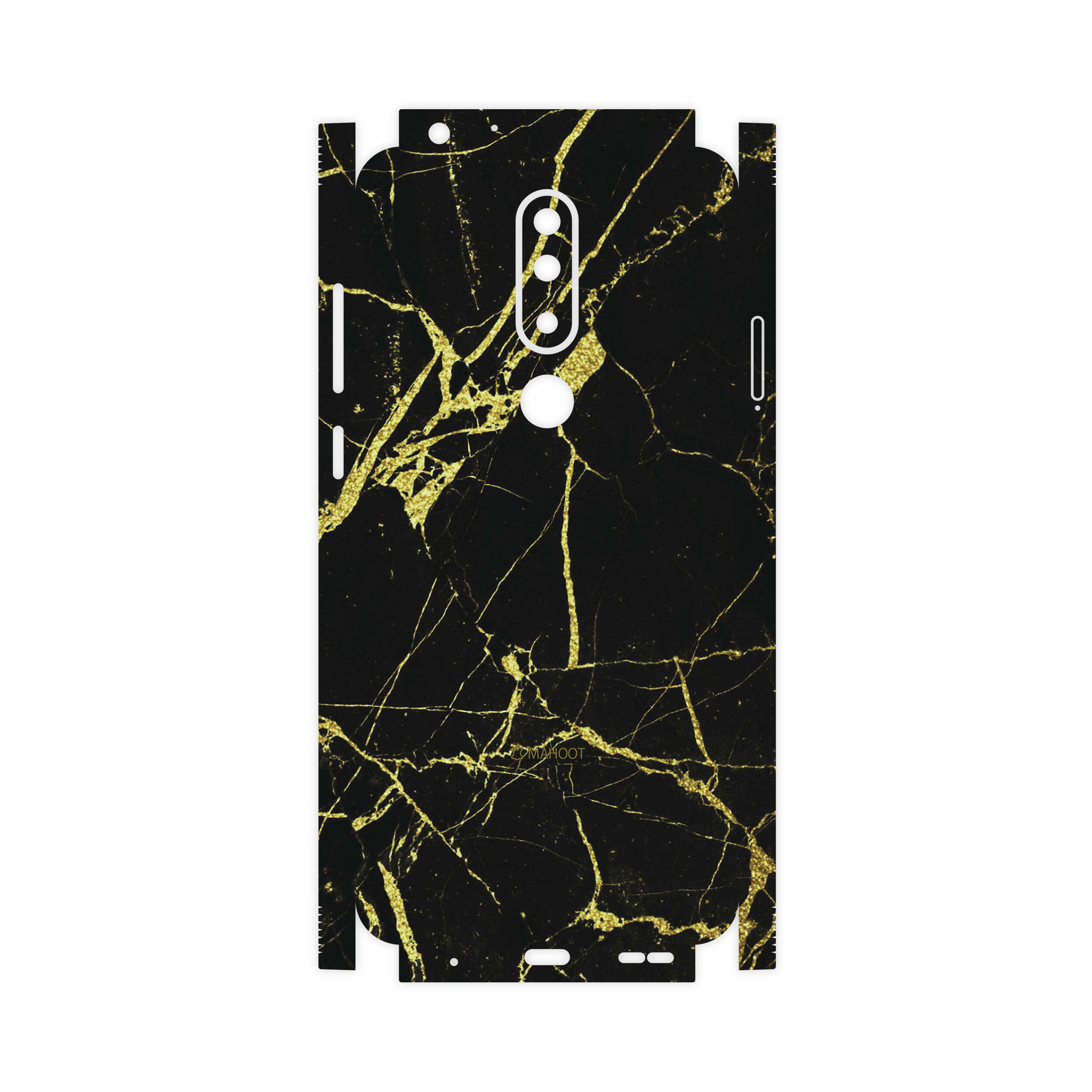 برچسب پوششی ماهوت مدل Graphite-Gold-Marble-FullSkin مناسب برای گوشی موبایل نوکیا 5.1 Plus