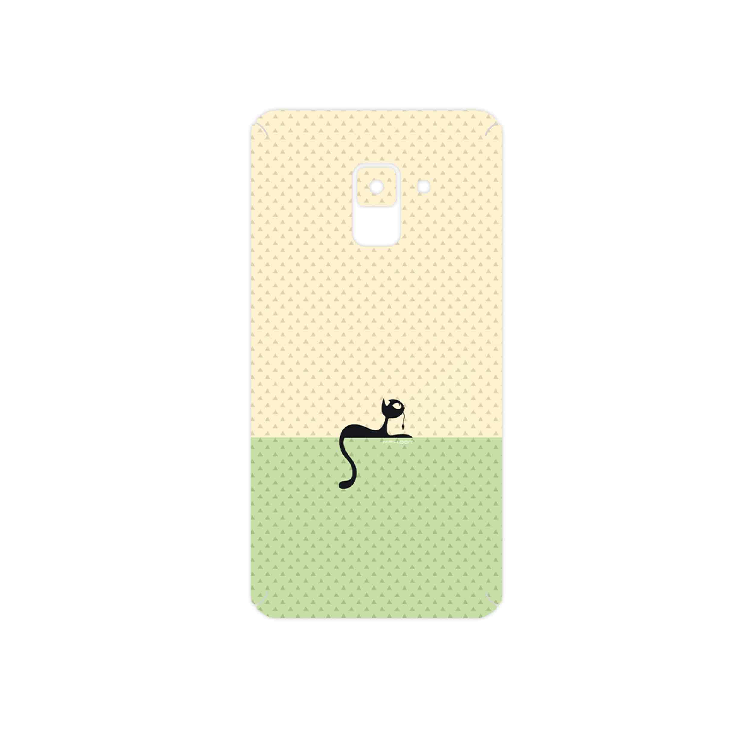 برچسب پوششی ماهوت مدل Minimal Internet Cat Icon مناسب برای گوشی موبایل سامسونگ Galaxy A8 2018