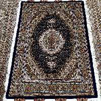 فرش دستبافت ریز ماهی خرّم طرح کمال الملک خوی اندازه زرع و نیم سرمه ای 