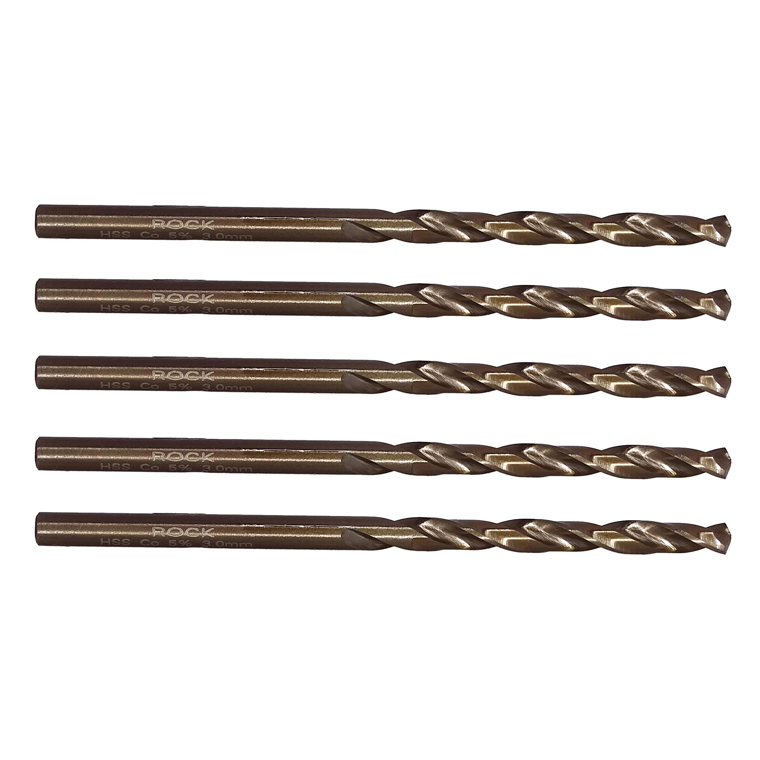 مته فلز کبالت  راک مدل ART-RK-3mm سایز 3 میلی متر مجموعه 5 عددی