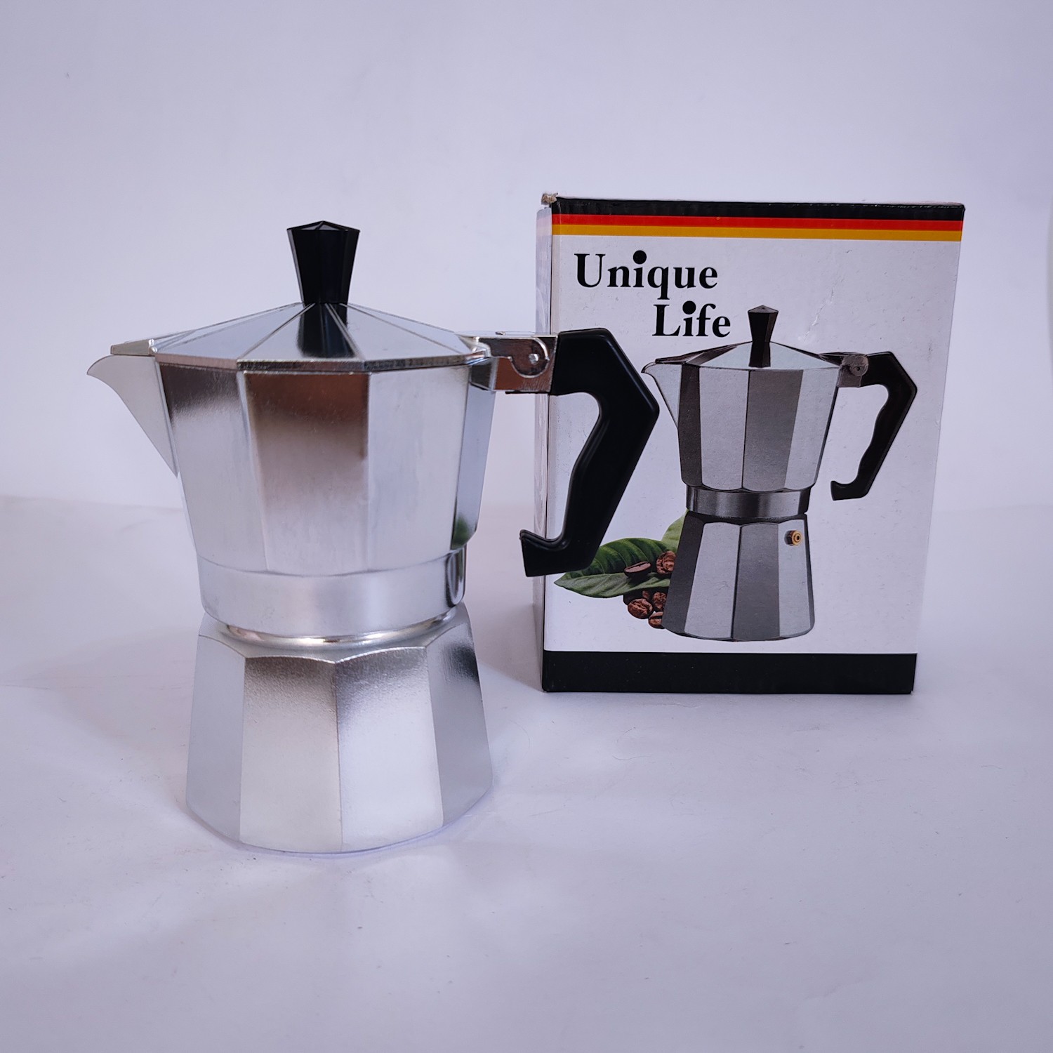 قهوه جوش آلومینیومی 3 کاپ یونیک لایف
