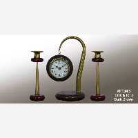 ست ساعت و شمعدان آرتمیس کد 1010 و 1015 Dark Brown قهوه ای تیره