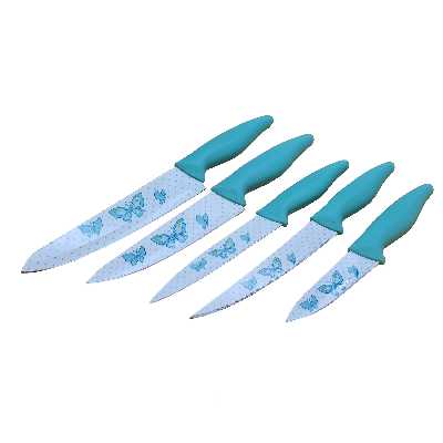 سرویس چاقو آشپزخانه 6 پارچه روک طرح پروانه کد 8466