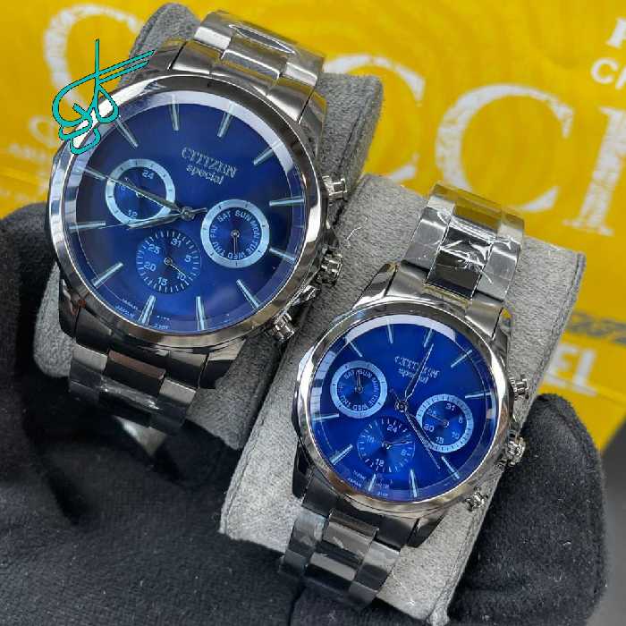 خرید ست ساعت زنانه و مردانه سیتیزن اسپشیال موتور ژاپن کیفیت عالی سه موتور فعال جنس استیل رنگ ثابت کد 2116157 - ردگل