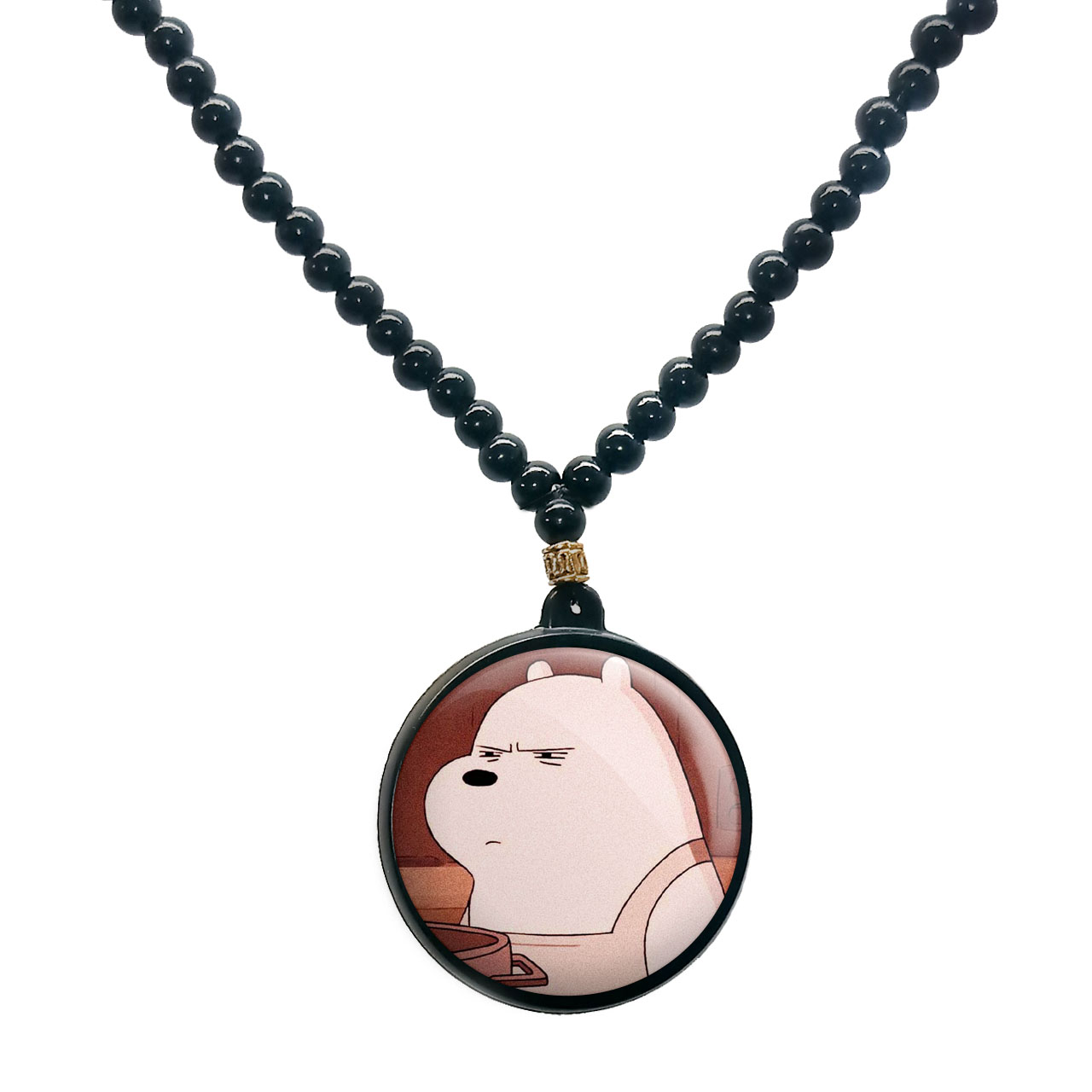 گردنبند پرمانه طرح خرس‌های کله‌فندقی کد pmd.10250 مدل دو طرفه