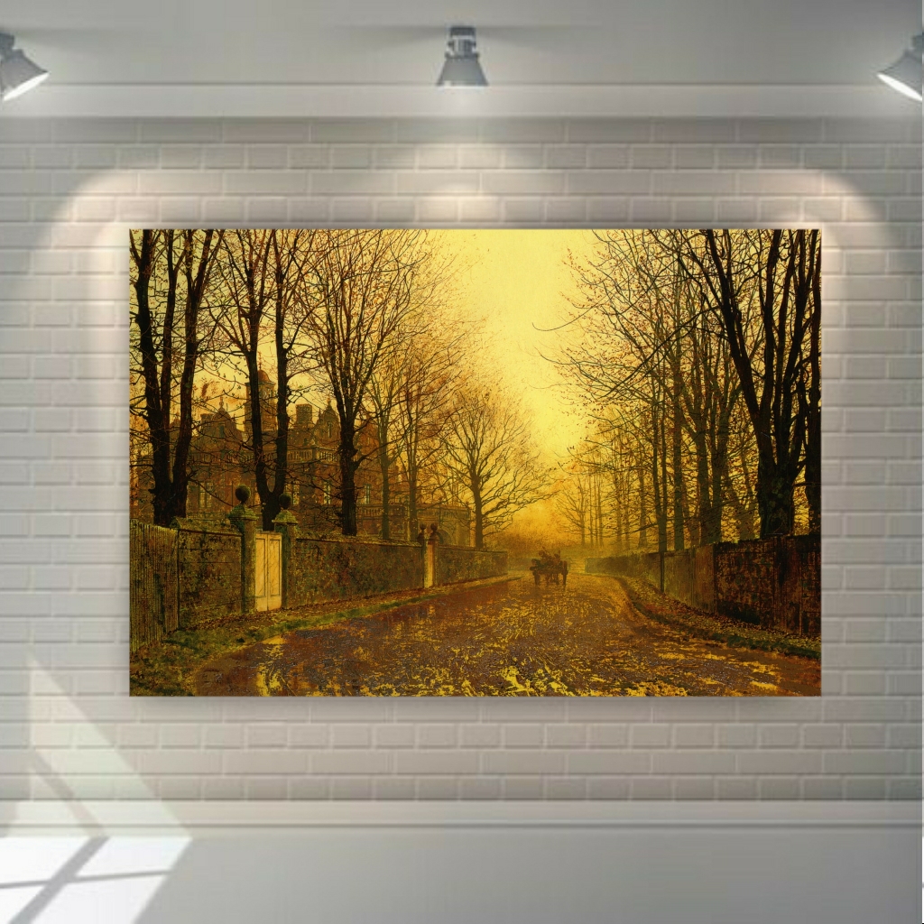 تابلو بوم طرح کلاسیک مدل خیابان درختی کد PB333