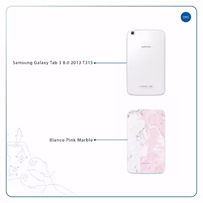 برچسب پوششی ماهوت مدل Blanco-Pink-Marble مناسب برای تبلت سامسونگ Galaxy Tab 3 8.0 2013 T315