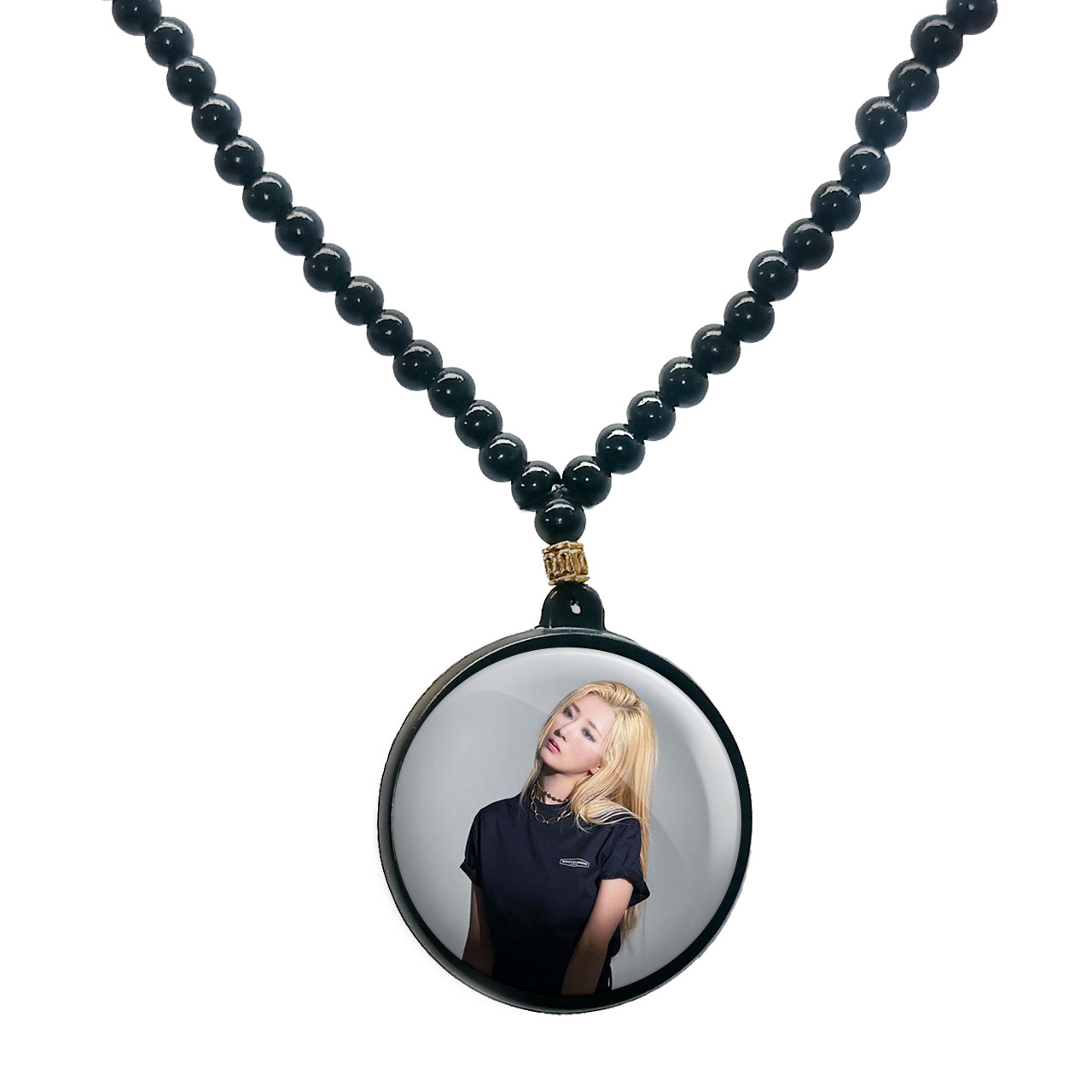 گردنبند پرمانه طرح Apink گروه موسیقی کد pmd.12098 مدل دو طرفه