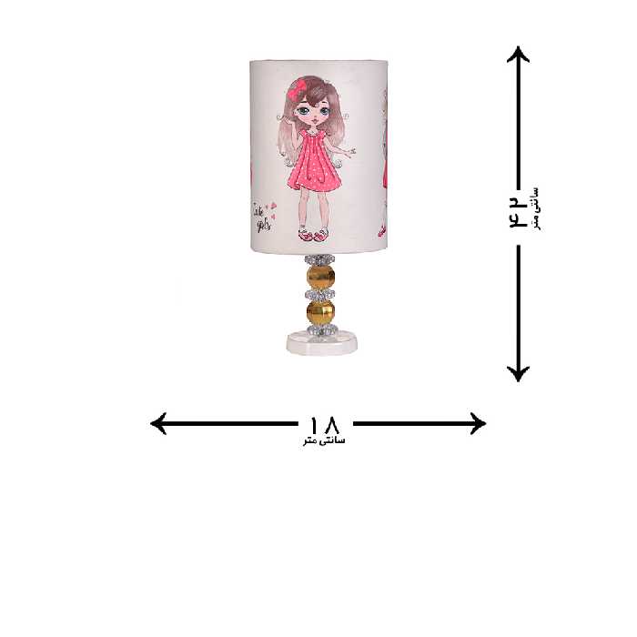 آباژور رومیزی کودک مدل دختر