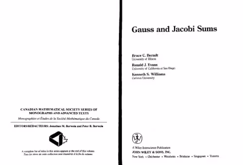 خرید و دانلود نسخه کامل کتاب Gauss and Jacobi sums